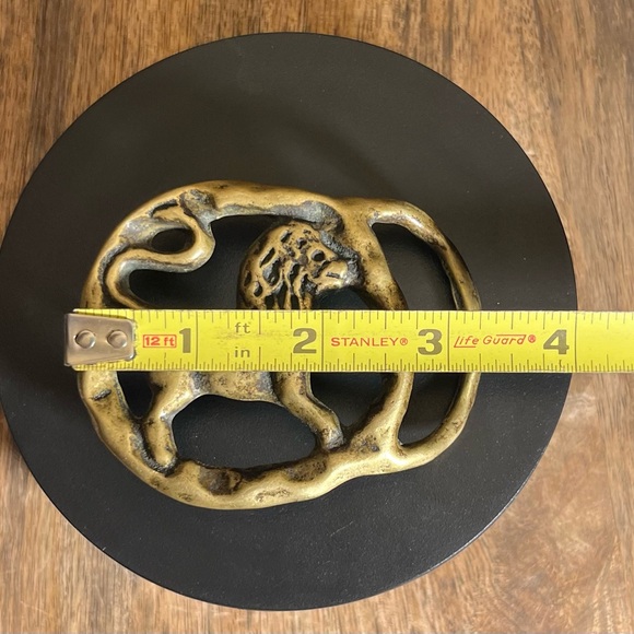 Vintage Hand Forged Brass LEO Zodiac Belt Buckle - Picture 8 of 8